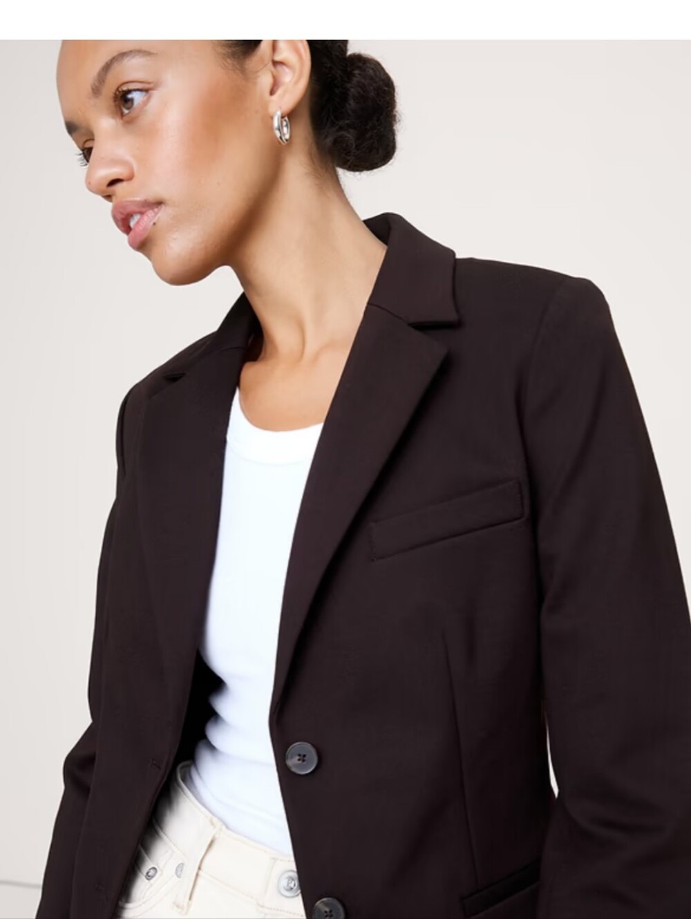 NEW Banana Republic Black Slim Ponte Blazer XXL - Picture 3 of 6